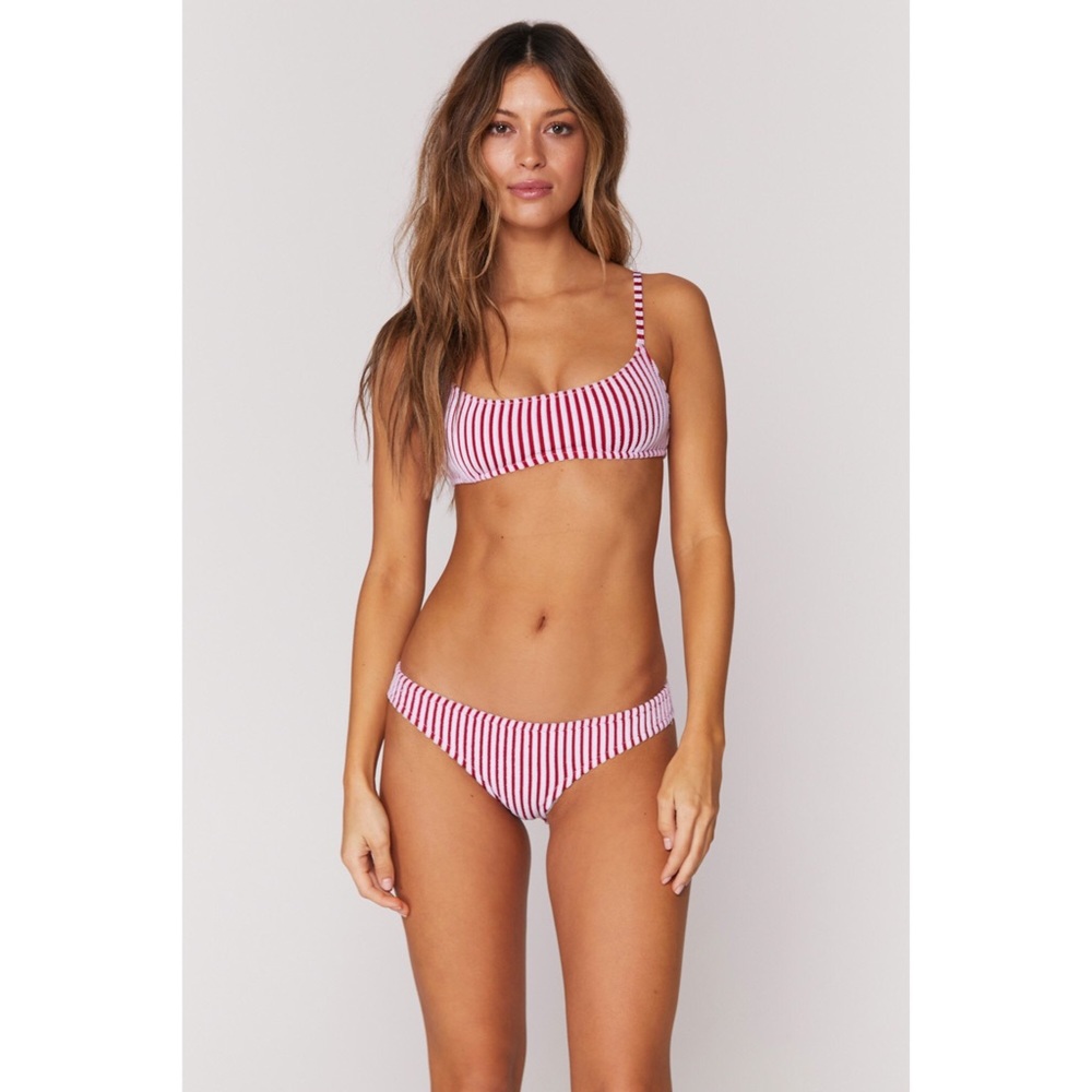 Spiritual Gangster Pink and White Striped Bikini